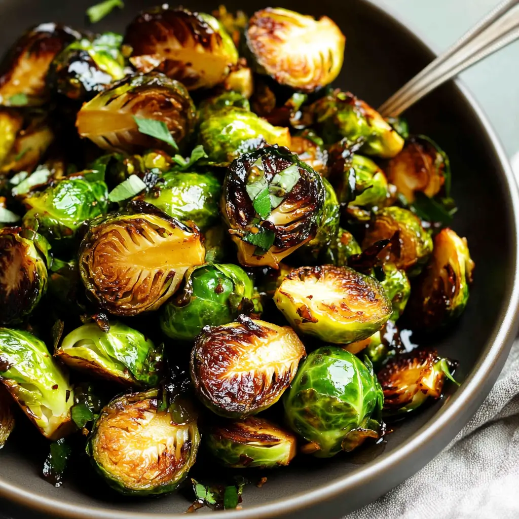 Air Fryer Brussels Sprouts with Balsamic