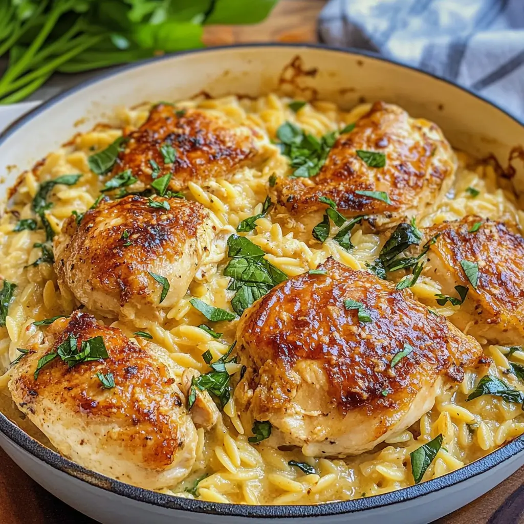 Chicken orzo bake