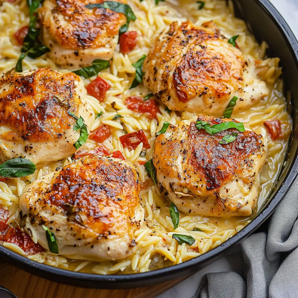 Chicken orzo bake