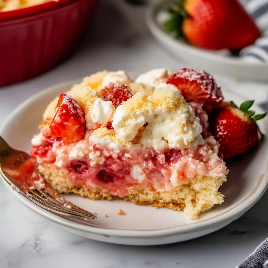 Strawberry Cheesecake Dump Cake
