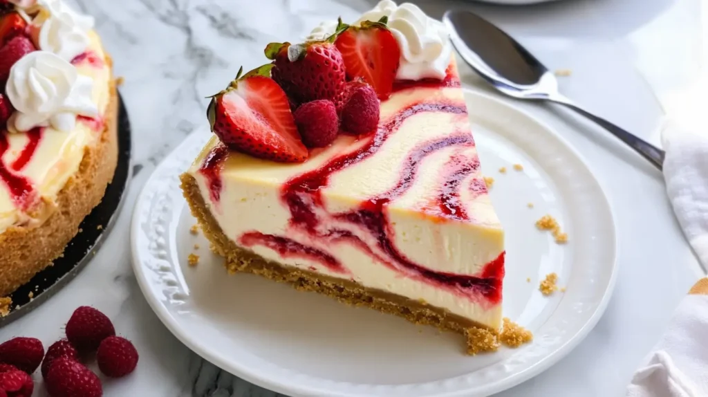 Strawberry Swirl Cheesecake